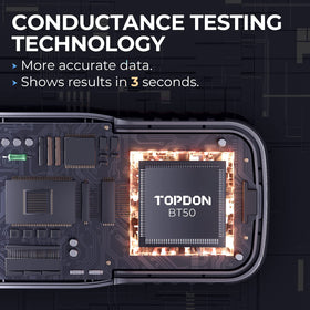 TOPDON BT50 in hand for scale highlighting compact, portable convenience