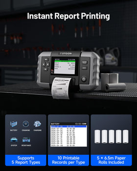 TOPDON BT600 Plus resistance test screen showing detailed ohms measurement