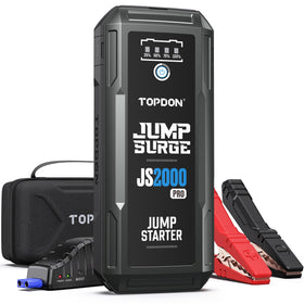 TOPDON JS2000Pro front view showing rugged design and ready-to-use boost capability