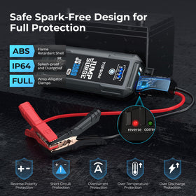 TOPDON JS2000Pro connected in vehicle with brand and fast engine-start benefit