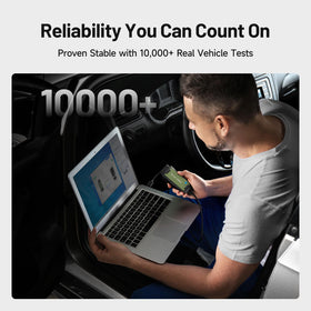 TOPDON RLink used by technician under hood speeding diagnostics and programming