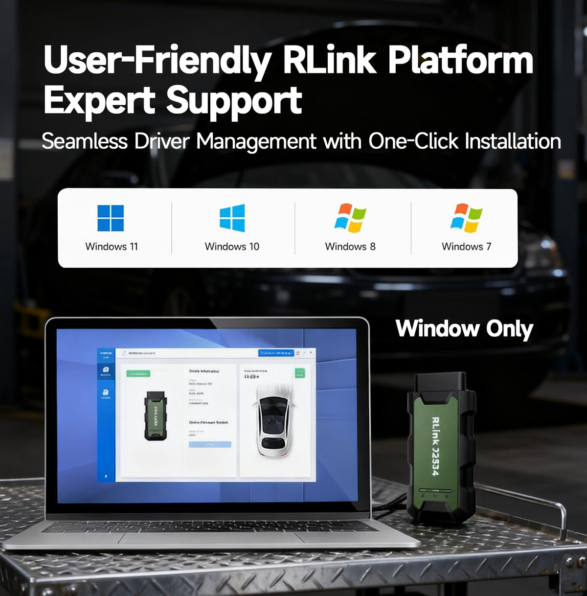 TOPDON RLink paired with a smartphone using TopScan demonstrating mobile diagnostics advantage