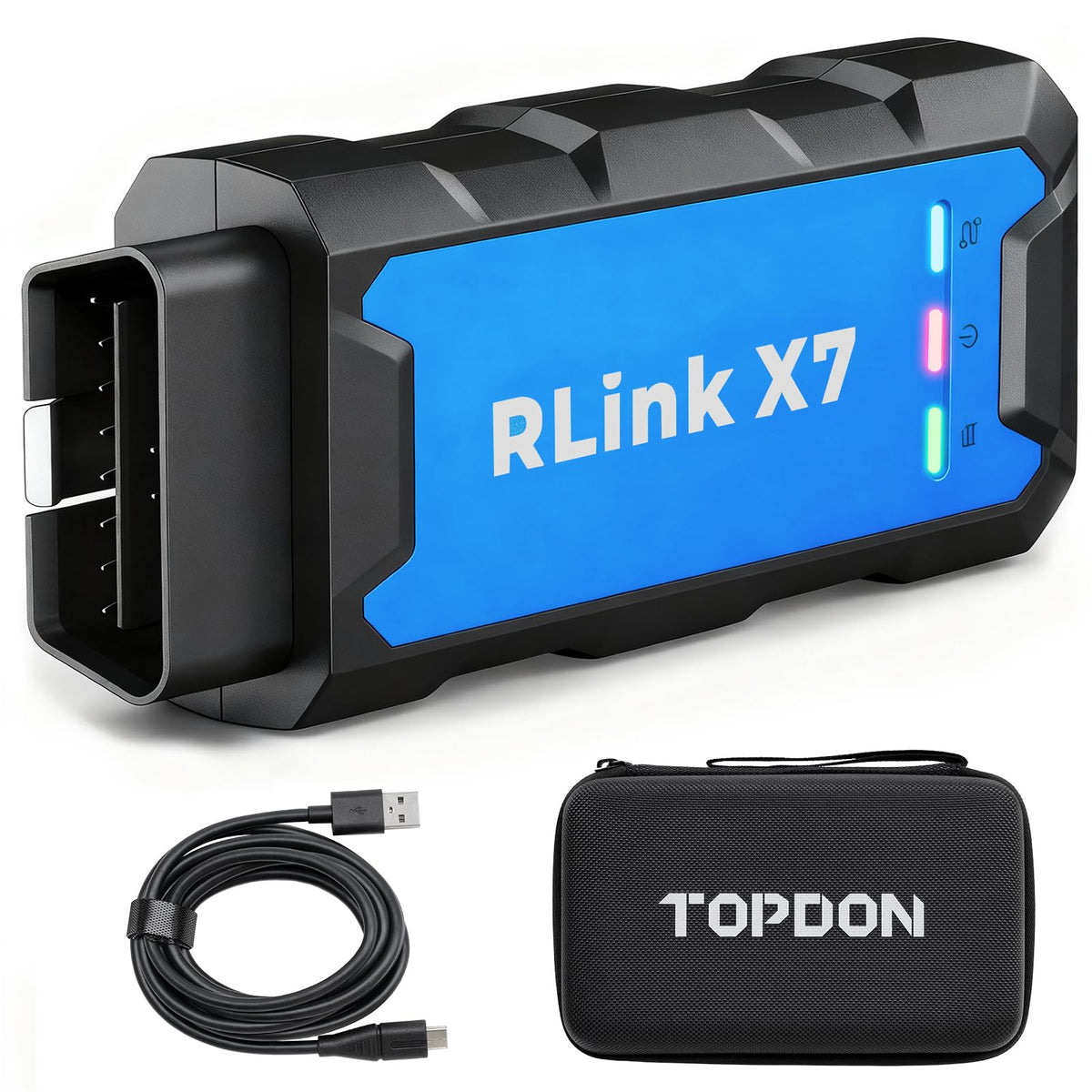 TOPDON RLink X7 front view showing ports and rugged housing for reliable connections