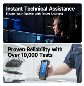 TOPDON RLink X7 plugged into vehicle diagnostic port enabling dealer-level access