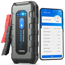 TOPDON V2200Plus front view showing compact starter and immediate power