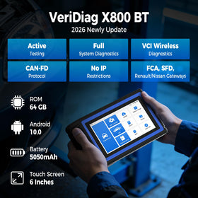 TOPDON X800BT rear view highlighting ports and durable housing benefit