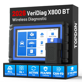 TOPDON X800BT front display showing diagnostics and clear results
