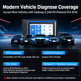 TOPDON X800BT connected to car diagnostics illustrating easy setup