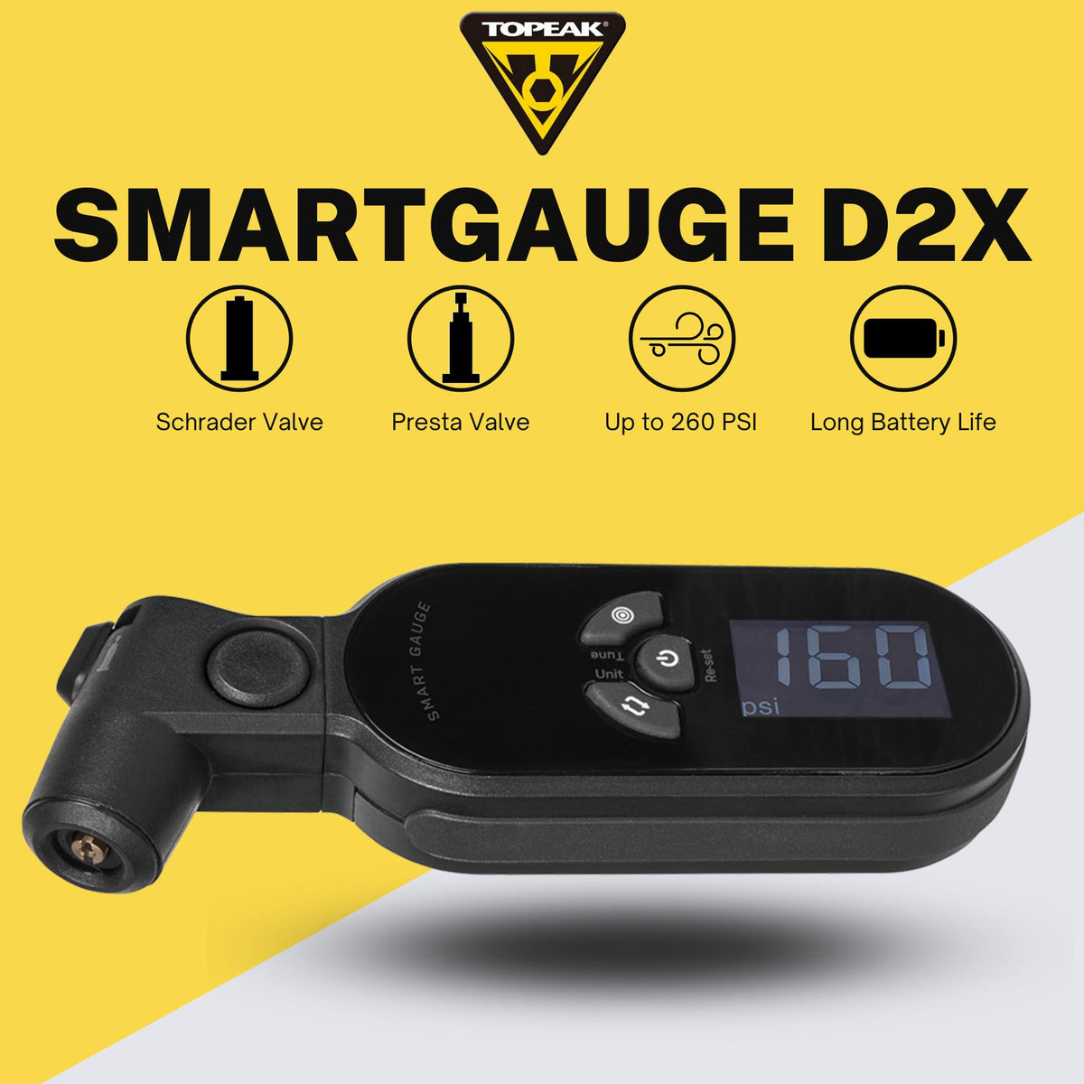 Topeak SmartGauge D2X valve head detail fitting Presta and Schrader valves securely
