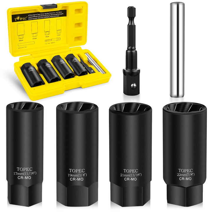 Topec front set in case showing all extractor sockets for quick selection and portability