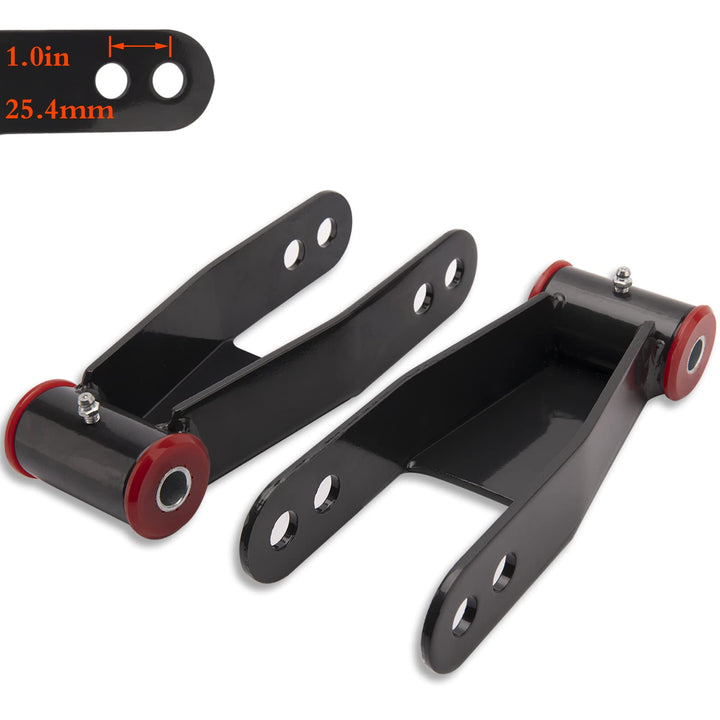 TOPEND front view shackle kit showing build and direct-fit benefit