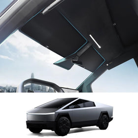Topfit sunshade front view installed showing full roof coverage and heat reduction