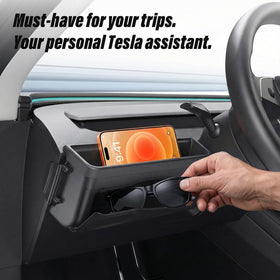 Topfit organizer installed in Model Y left door for neat storage