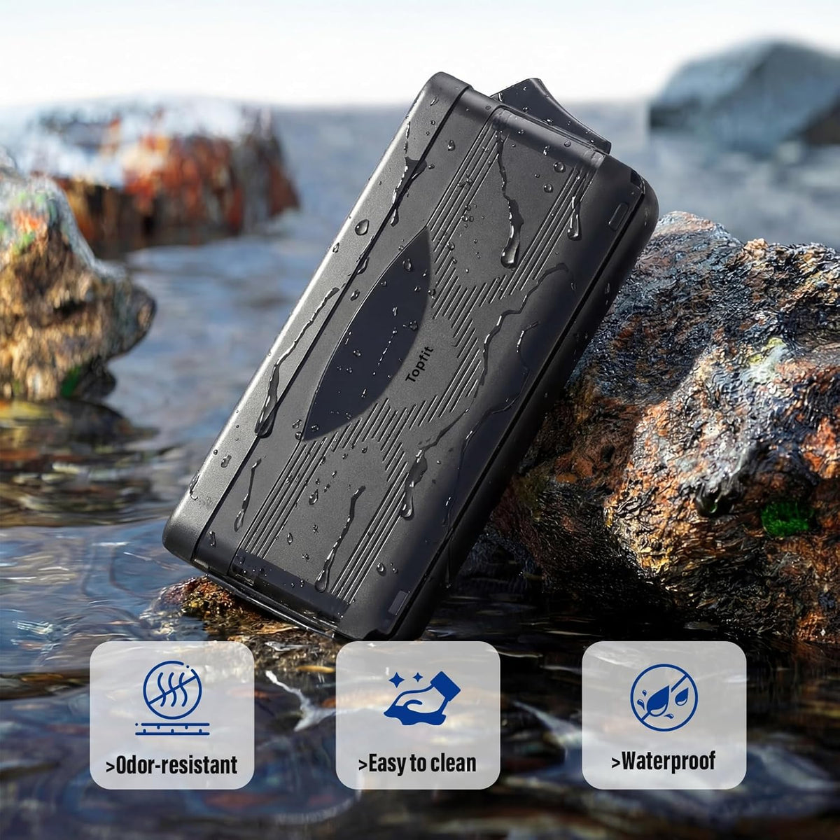 Topfit side profile showing compact dimensions and shallow depth