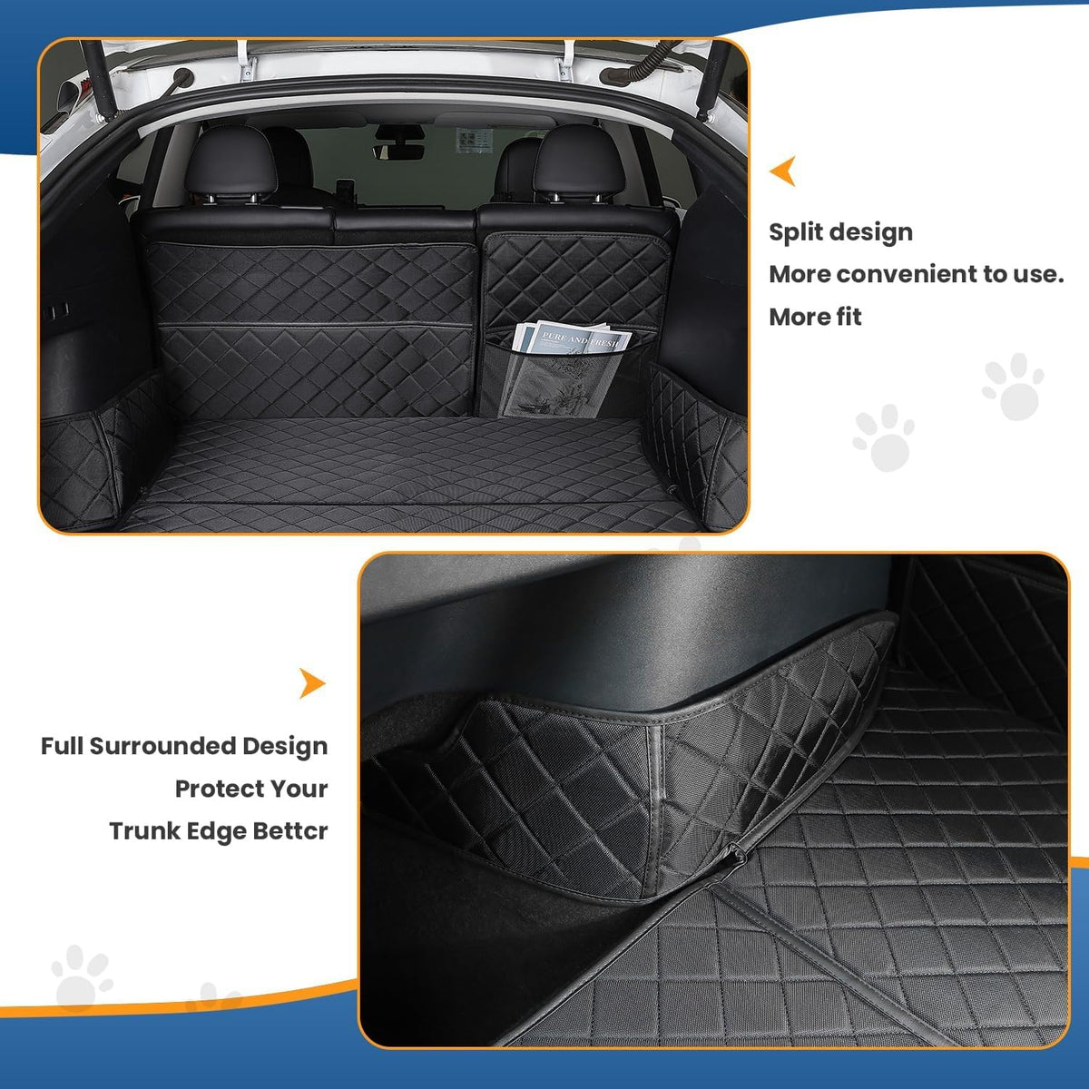 Topfit non‑slip backing detail keeps liner secure during driving