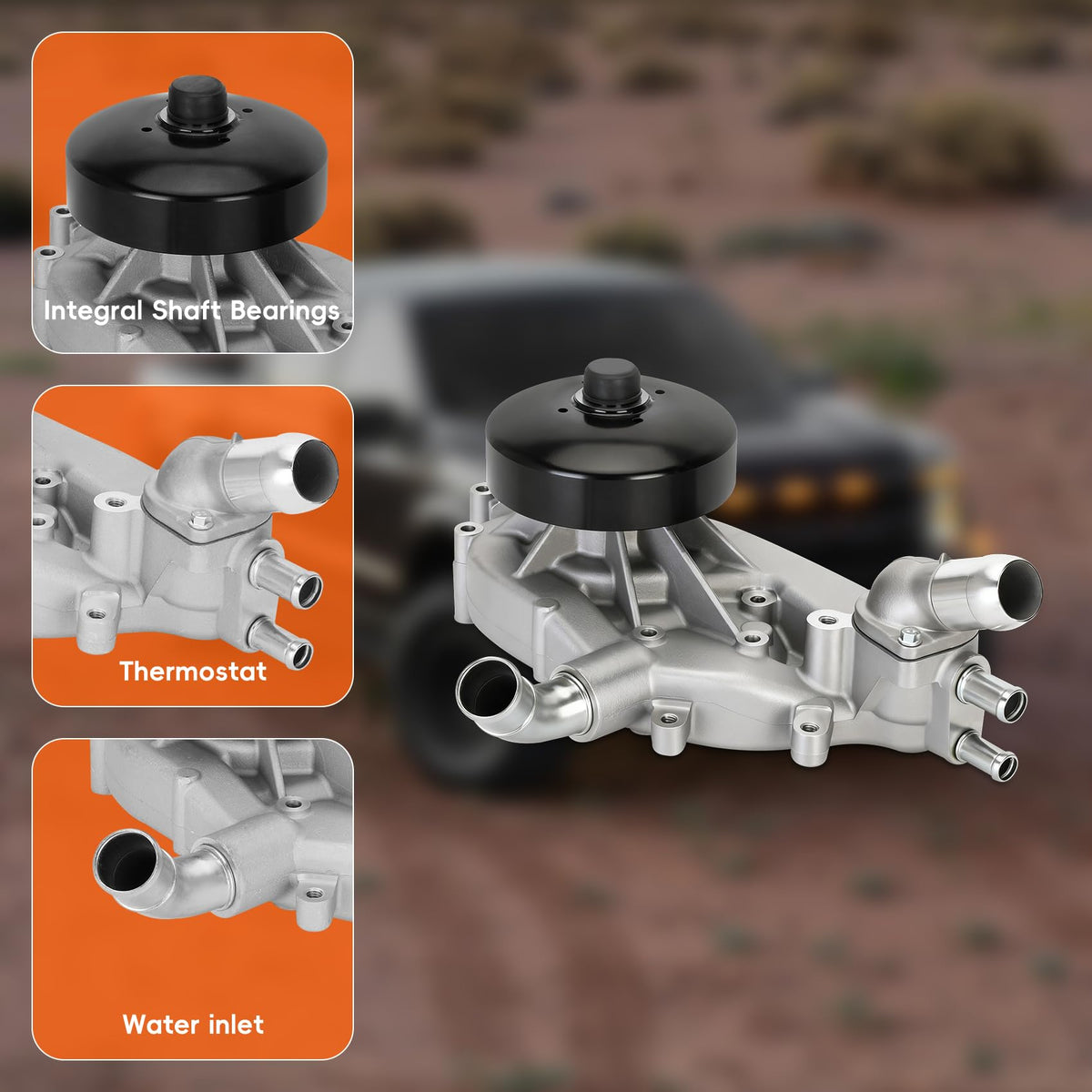 Topfurn AW5104 impeller close-up revealing durable blades for steady coolant flow
