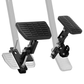 Topfurn front view of pedal extenders showing fit and grip benefit