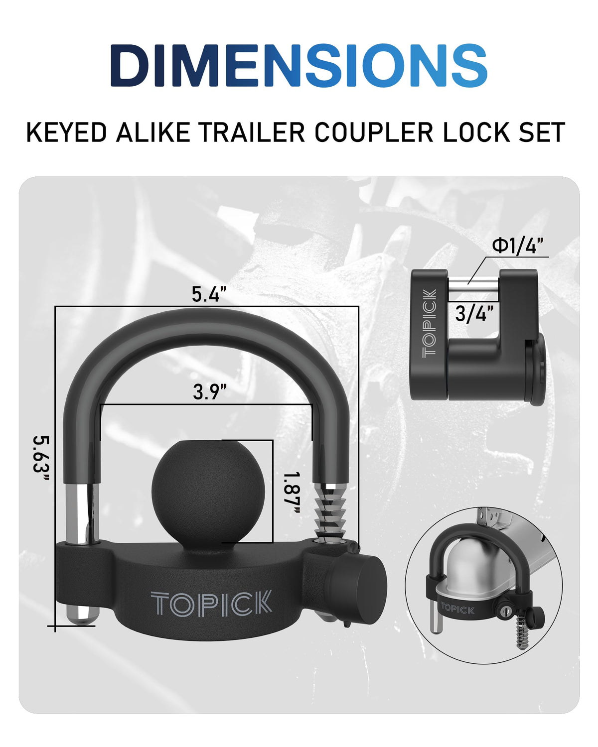 TOPICK PVC-coated U-bolt close-up protecting finish and preventing scratches