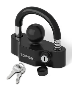 TOPICK front view of locked coupler showing secure fit and visual deterrent