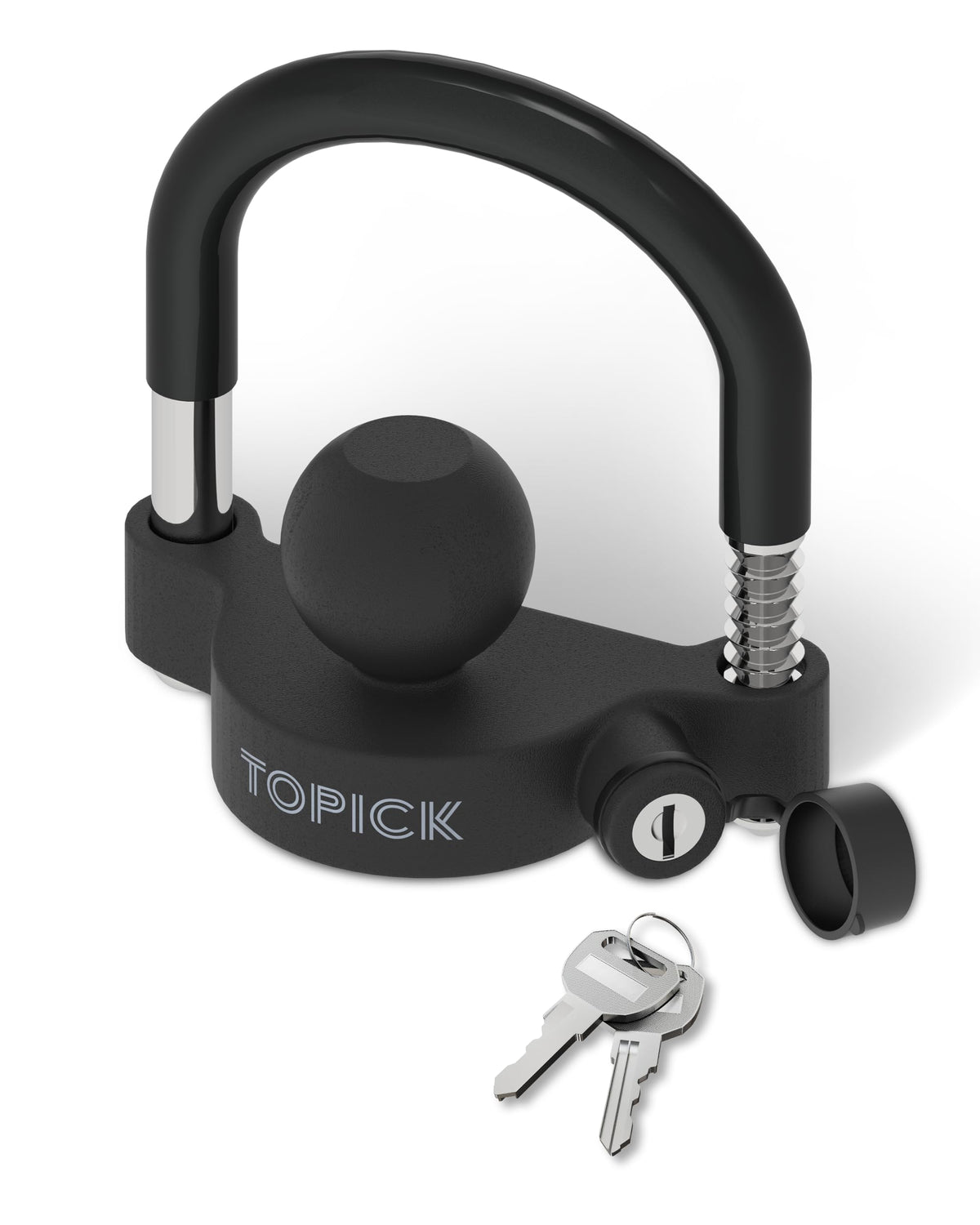 TOPICK front view of locked coupler showing secure fit and deterrence