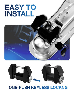 TOPICK installed on a boat trailer tongue showing weatherproof protection and theft prevention
