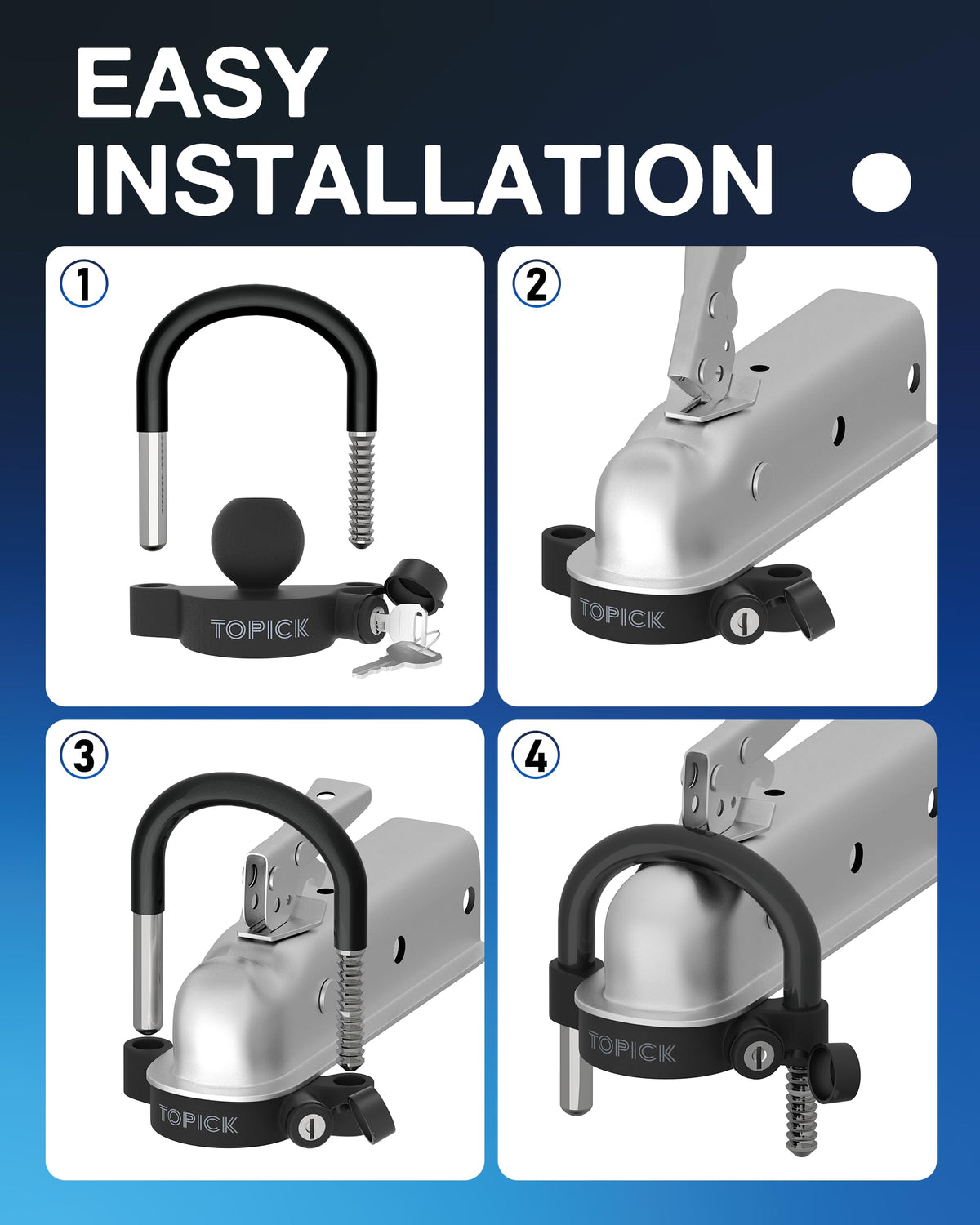TOPICK rubber caps and O-rings detail protecting lock internals and reducing noise