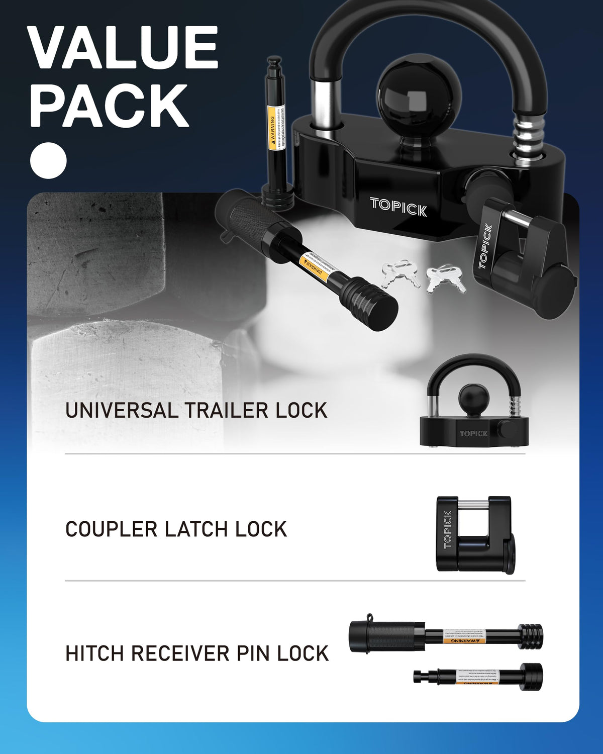 TOPICK lock in hand for scale, shows compact size and easy handling