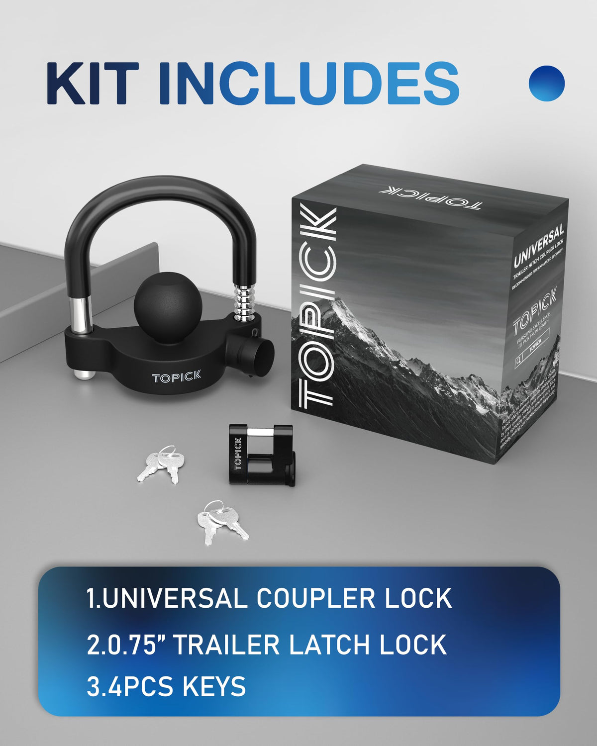 TOPICK size comparison with ruler illustrating compact, portable lock dimensions