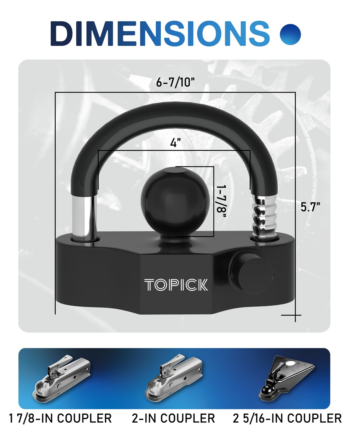 TOPICK close-up of 3/4-inch PVC-coated U-bolt highlighting corrosion protection