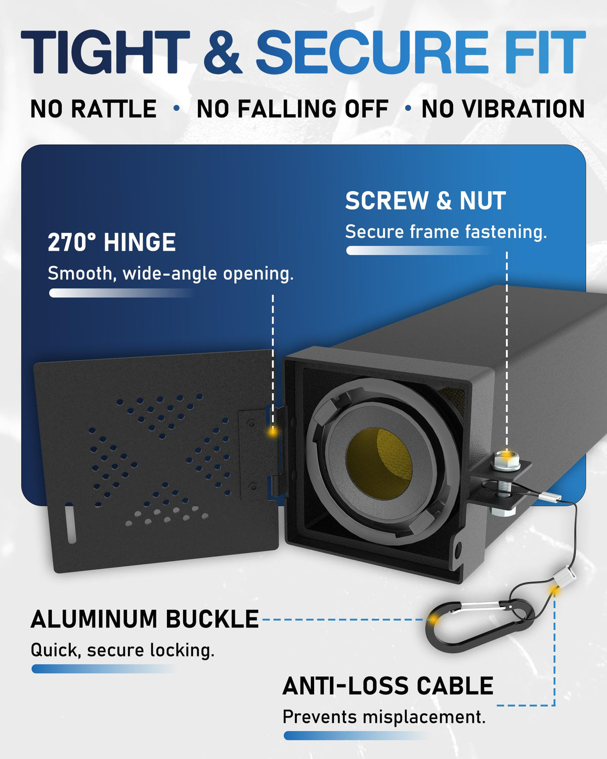 TOPICK vent hole detail showing airflow design that prevents insects and moisture