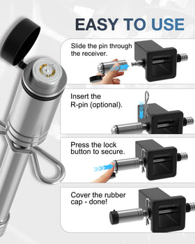 TOPICK securing a dual ball mount with the locking pin for added towing stability