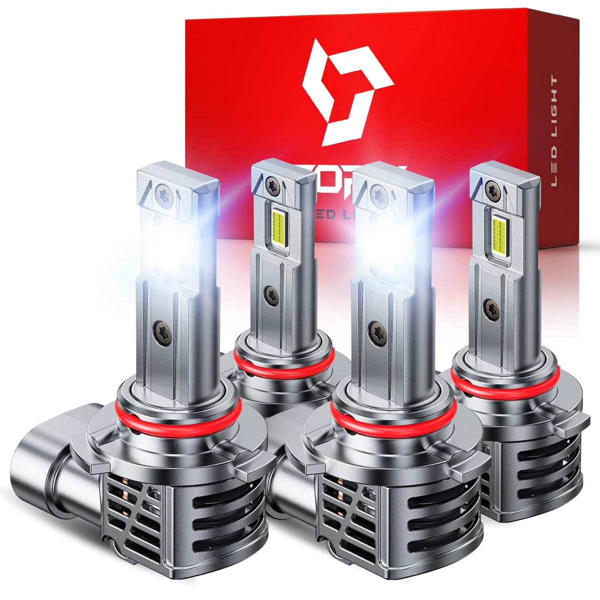 TOPIK bulbs front packaging showing product and fast install benefit