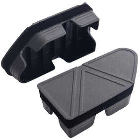 TOPINSTALL front view of stake pocket cover showing clean fit, improves bed appearance