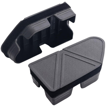 TOPINSTALL front view of stake pocket cover showing clean fit, improves bed appearance