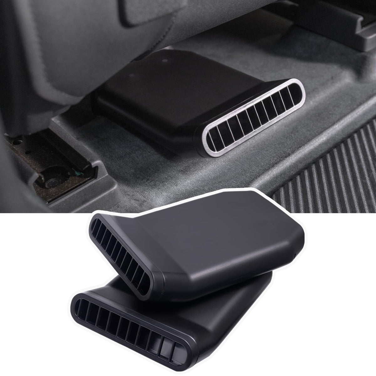 TOPINSTALL front view showing vent extender shape and improved airflow direction
