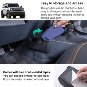 TOPINSTALL lifestyle shot inside Bronco highlighting organized cabin benefit