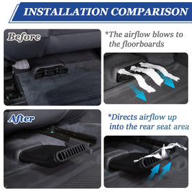 TOPINSTALL installed under rear seat demonstrating unobstructed legroom and comfort