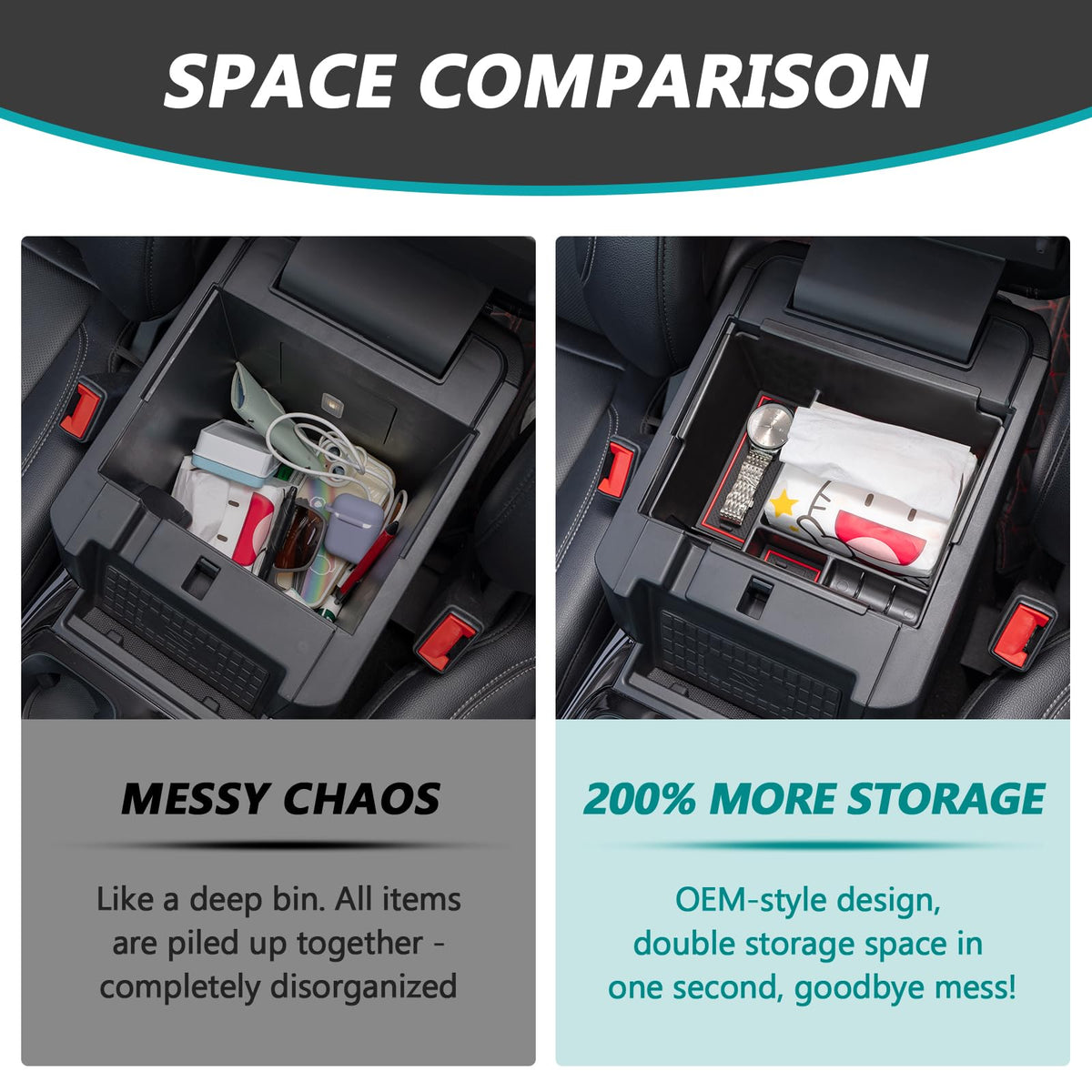 TOPINSTALL four compartments filled with keys coins and cables for tidy storage