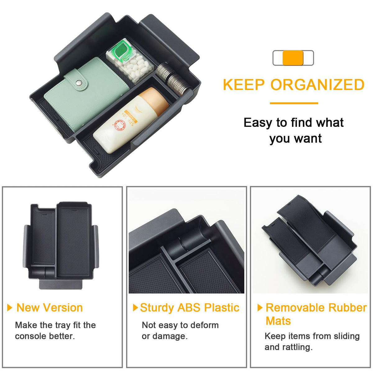 TOPINSTALL removable rubber mats detail for anti-rattle protection and cushioning