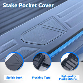 TOPINSTALL on truck bed near tailgate, protects pockets from debris and moisture