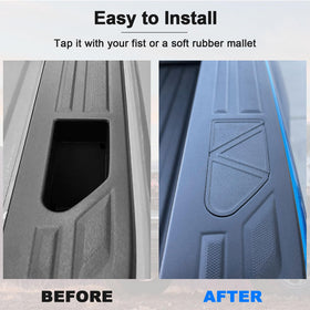 TOPINSTALL close-up of textured ABS surface, matches truck rail texture for seamless look