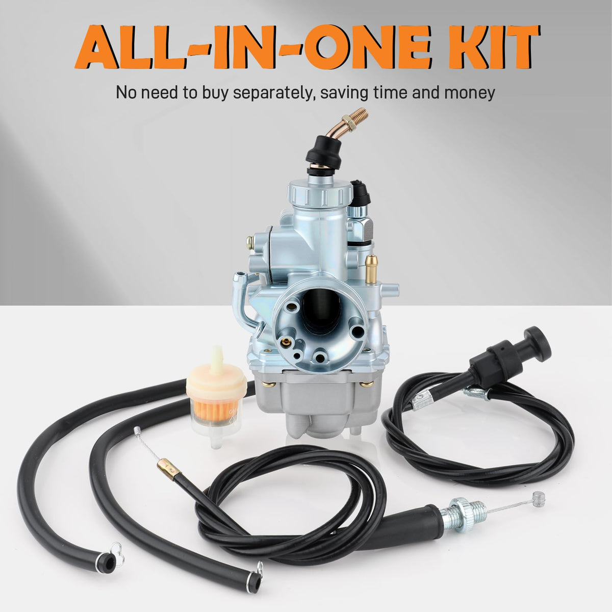 Topkidame carburetor installed on Yamaha TTR125 demonstrating ready-to-run fit