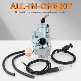 Topkidame carburetor installed on Yamaha TTR125 demonstrating ready-to-run fit