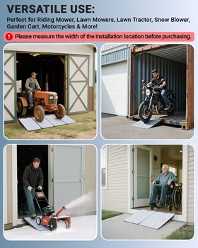 Toplamper supporting a riding mower demonstrating 1500 lb load-bearing capacity