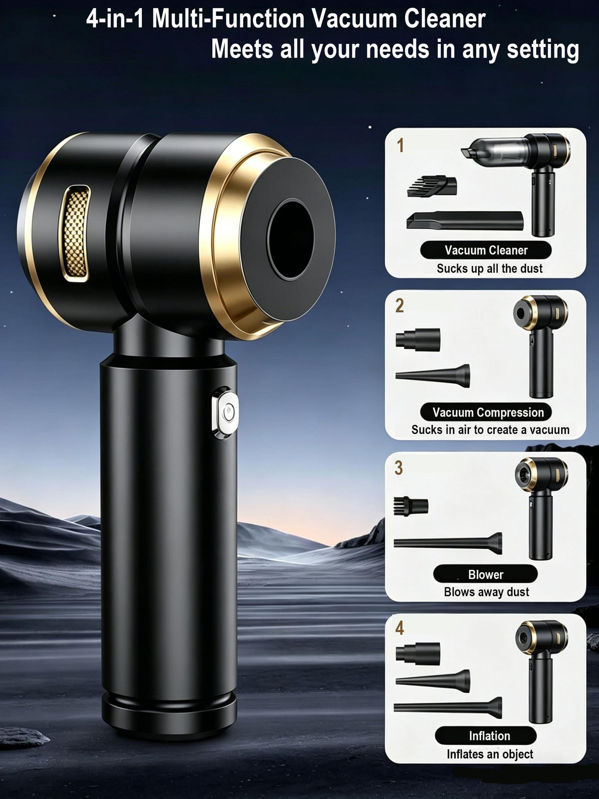 Toplepor inflation nozzle inflating a small item for multi‑function convenience
