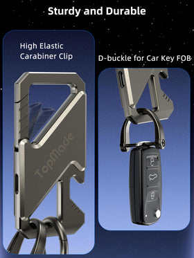 TopMade keychain splashed with water showing IP67 protection advantage