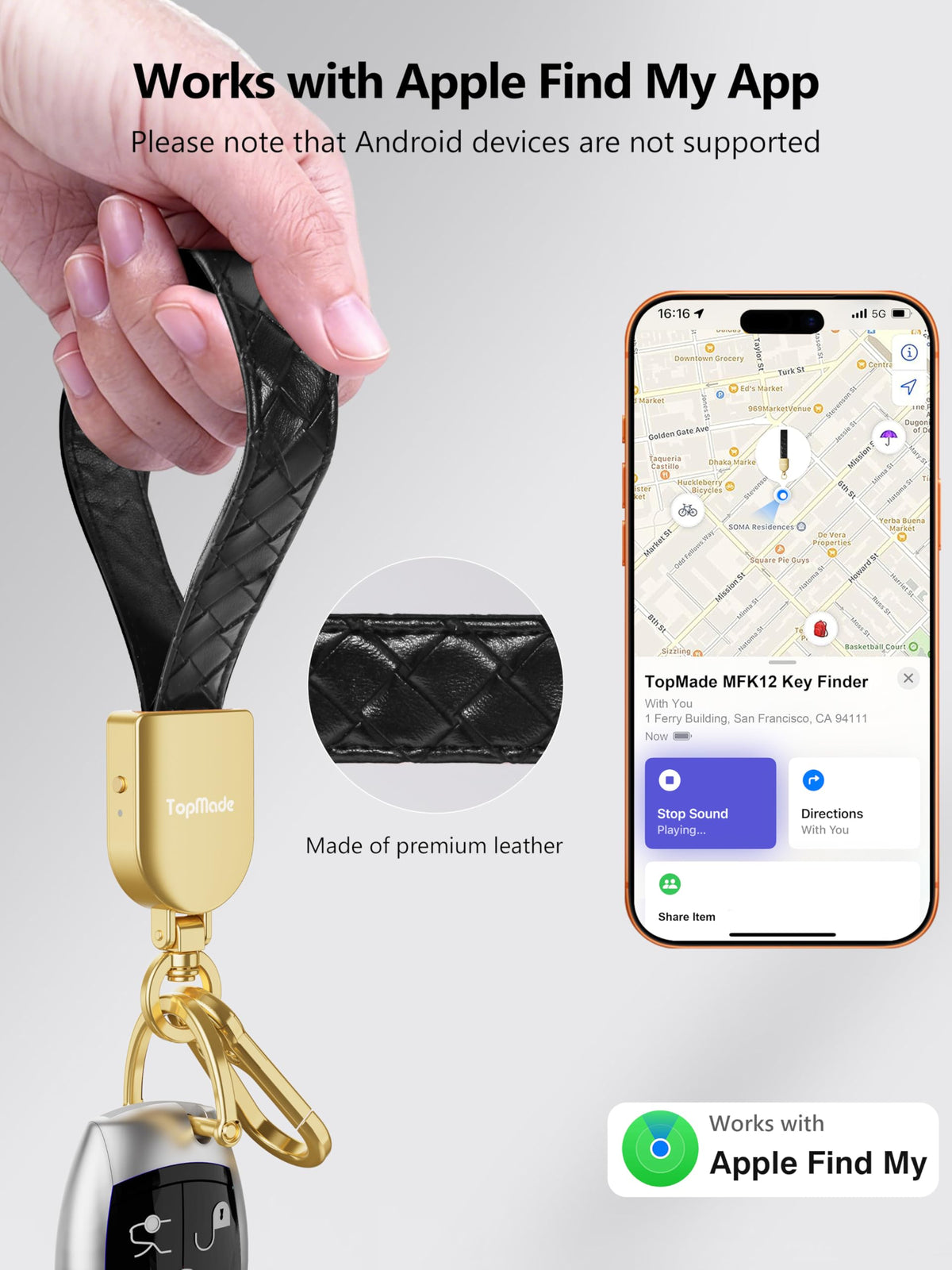 TopMade leather close-up revealing microfiber texture and durable comfortable grip