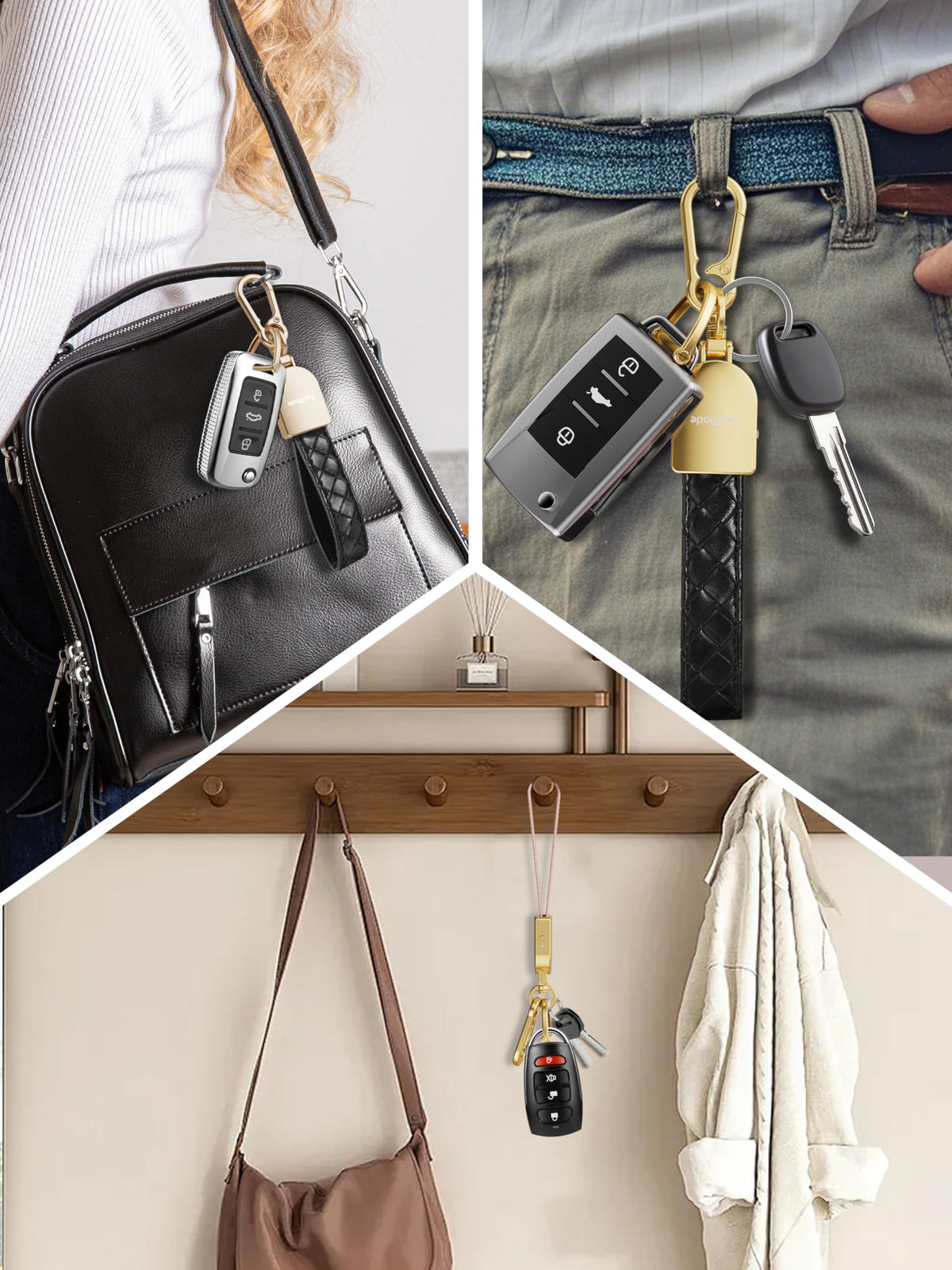 TopMade keychain beside car keys demonstrating compact scale and portability