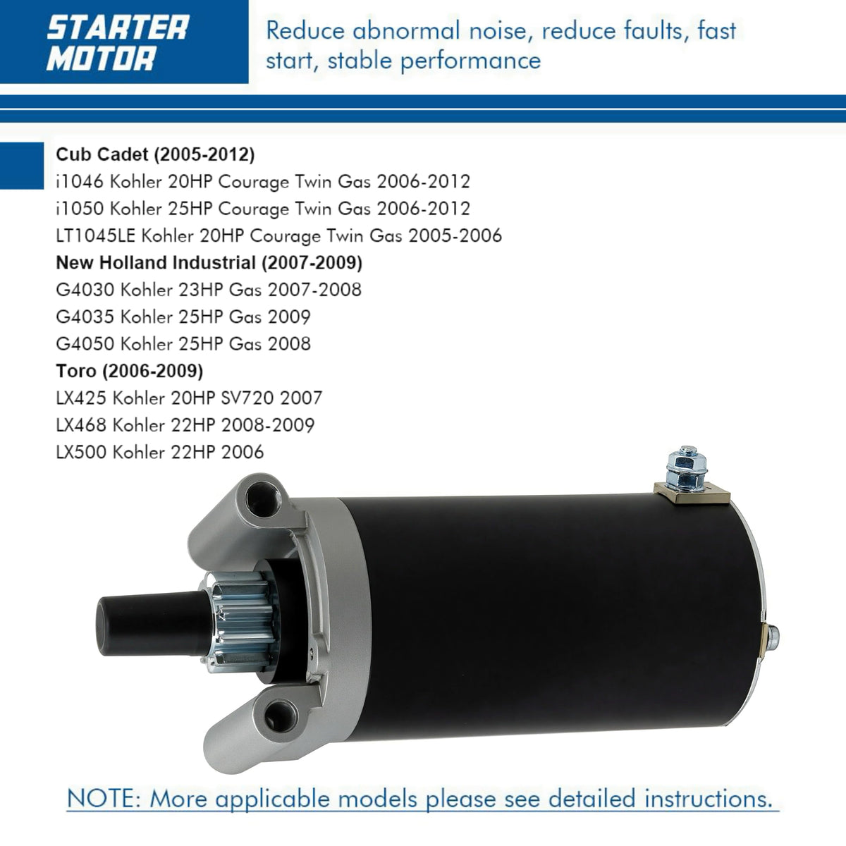TOPSCOPE starter mounting flange detail illustrating bolt holes for direct swap