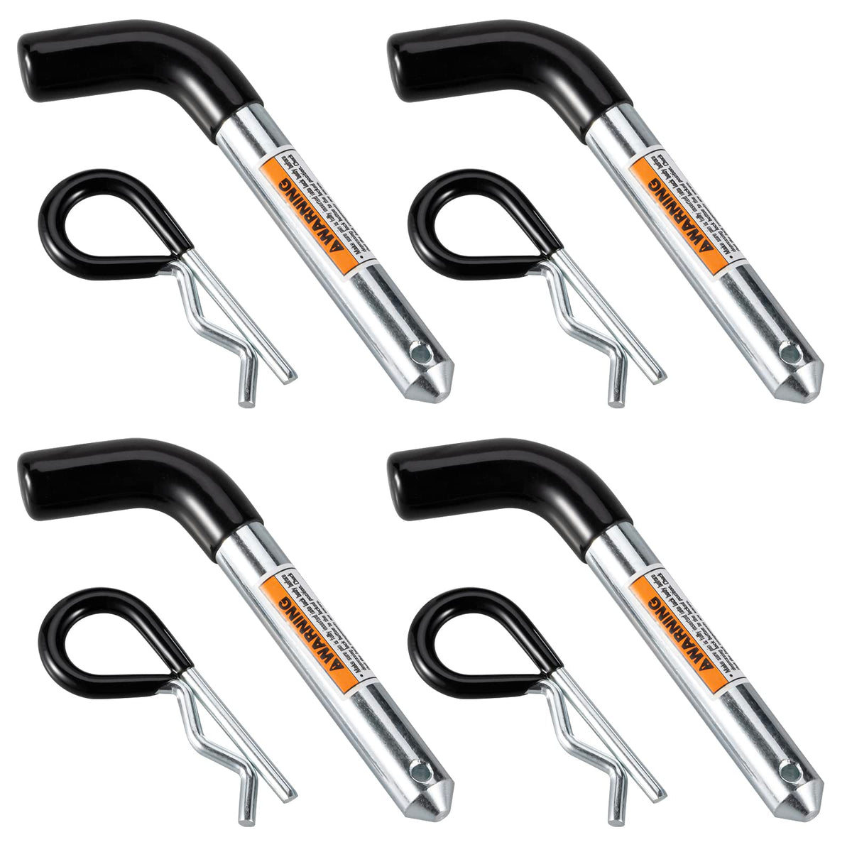 TOPSHINE front view of four hitch pins pack showing contents and convenience